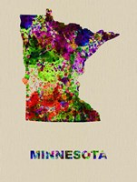 Minnesota Color Splatter Map Fine Art Print