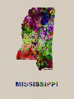 Mississippi Color Splatter Map Fine Art Print
