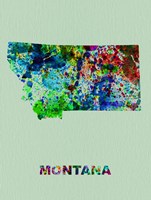 Montana Color Splatter Map Fine Art Print