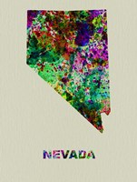Nevada Color Splatter Map Fine Art Print