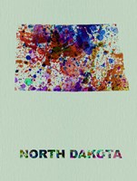 North Dakota Color Splatter Map Fine Art Print