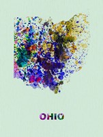 Ohio Color Splatter Map Fine Art Print