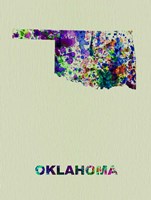 Oklahoma Color Splatter Map Fine Art Print