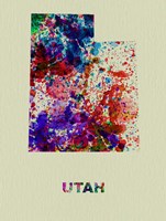 Utah Color Splatter Map Fine Art Print
