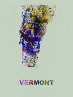 Vermont Color Splatter Map Fine Art Print