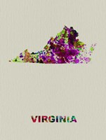 Virginia Color Splatter Map Fine Art Print
