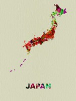 Japan Color Splatter Map Fine Art Print