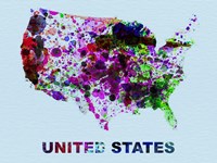 United States Color Splatter Map Fine Art Print