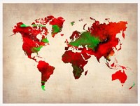 World Watercolor Map 4 Fine Art Print