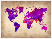 World Watercolor Map 5 Fine Art Print