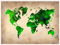 World Watercolor Map 6 Fine Art Print