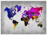 World Watercolor Map 13 Fine Art Print