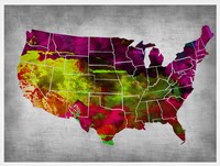 USA Watercolor Map 4 Fine Art Print