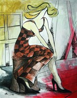 Checkered Woman Fine Art Print