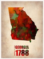 Georgia Watercolor Map Fine Art Print