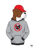 Boxer Dog In City Style Fine Art Print