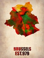 Brussels Watercolor Map Fine Art Print