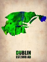Dublin Watercolor Map Fine Art Print