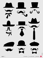 Hats and Mustaches 1 Fine Art Print