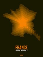 France Radiant Map 3 Fine Art Print