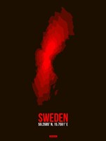 Sweden Radiant Map 1 Fine Art Print