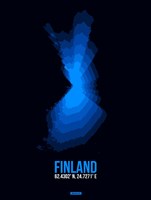 Finland Radiant Map 1 Fine Art Print