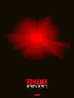 Romania Radiant Map 1 Fine Art Print