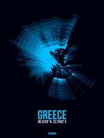 Greece Radiant Map 3 Fine Art Print