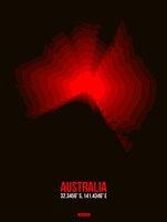 Australia Radiant Map 1 Fine Art Print