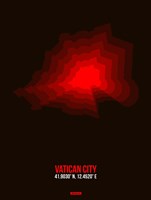 Vatican City Radiant Map 1 Fine Art Print