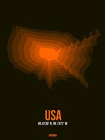 USA Radiant Map 4 Fine Art Print