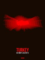 Turkey Radiant Map 1 Fine Art Print