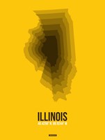 Illinois Radiant Map 3 Fine Art Print