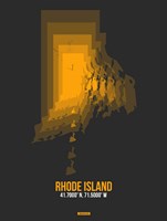 Rhode Island Radiant Map 4 Fine Art Print