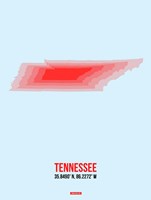 Tennessee Radiant Map 3 Fine Art Print