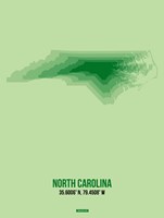 North Carolina Radiant Map 2 Fine Art Print