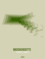 Massachusetts Radiant Map 3 Fine Art Print