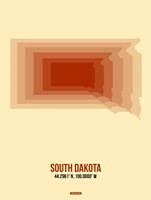 South Dakota Radiant Map 1 Fine Art Print