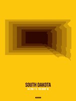 South Dakota Radiant Map 3 Fine Art Print
