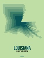 Louisiana Radiant Map 2 Fine Art Print