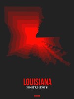 Louisiana Radiant Map 4 Fine Art Print