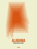 Alabama Radiant Map 1 Fine Art Print