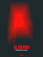 Alabama Radiant Map 4 Fine Art Print