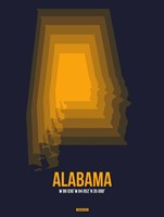 Alabama Radiant Map 5 Fine Art Print