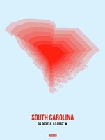 South Carolina Radiant Map 1 Fine Art Print