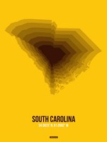 South Carolina Radiant Map 3 Fine Art Print
