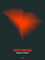 South Carolina Radiant Map 4 Fine Art Print