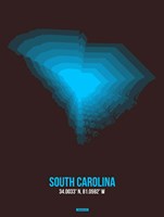 South Carolina Radiant Map 5 Fine Art Print
