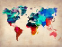 Pixelated World Map Fine Art Print
