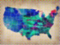 Dotted Map of the USA Fine Art Print